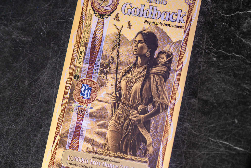 Idaho 1/2 Goldback, 1/2000 troy ounce 24k gold