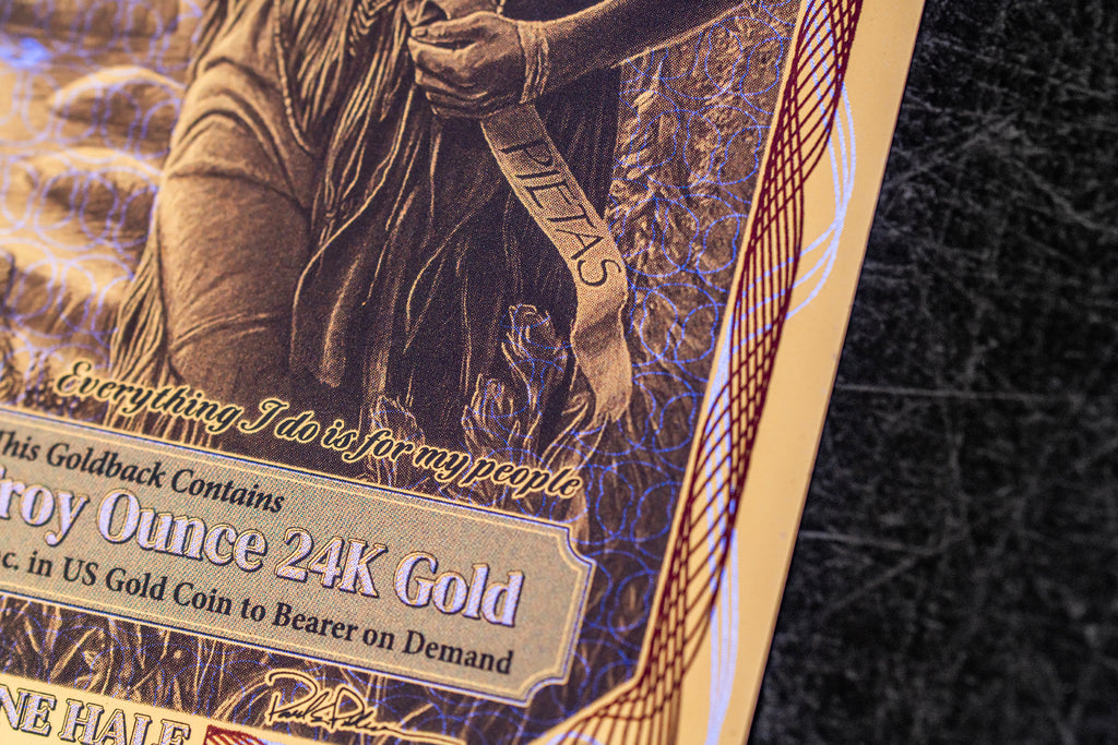 Idaho 1/2 Goldback, 1/2000 troy ounce 24k gold