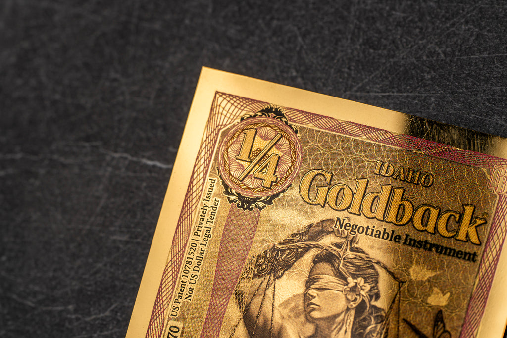 Idaho 1/4 Goldback, 1/4000 troy ounce 24k gold