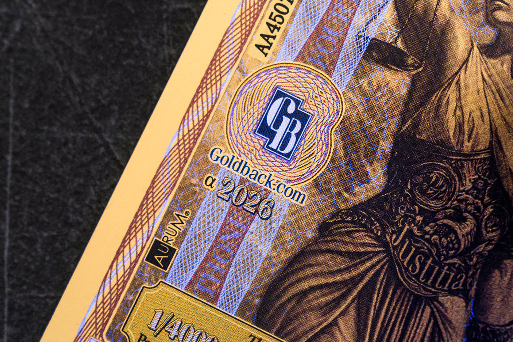Idaho 1/4 Goldback, 1/4000 troy ounce 24k gold