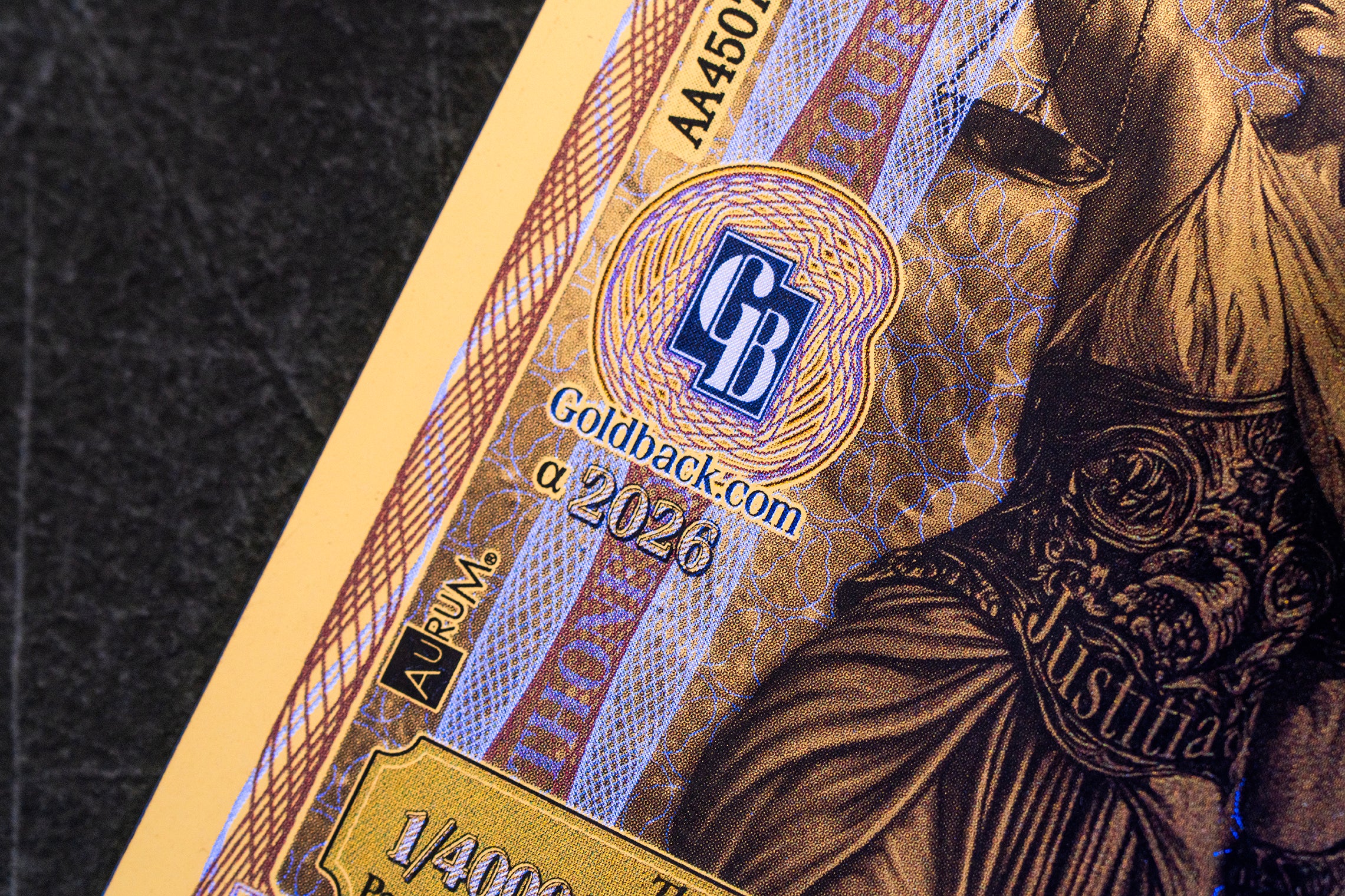 Idaho 1/4 Goldback, 1/4000 troy ounce 24k gold