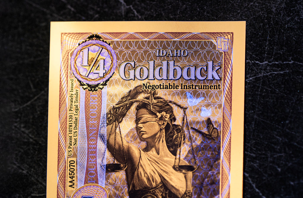 Idaho 1/4 Goldback, 1/4000 troy ounce 24k gold