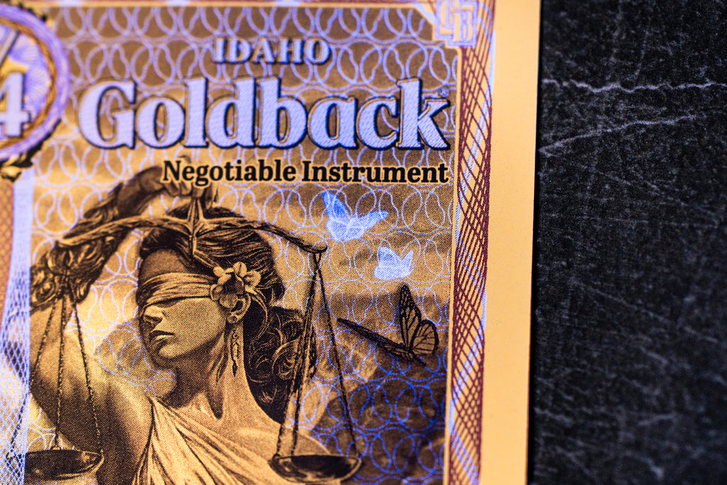 Idaho 1/4 Goldback, 1/4000 troy ounce 24k gold