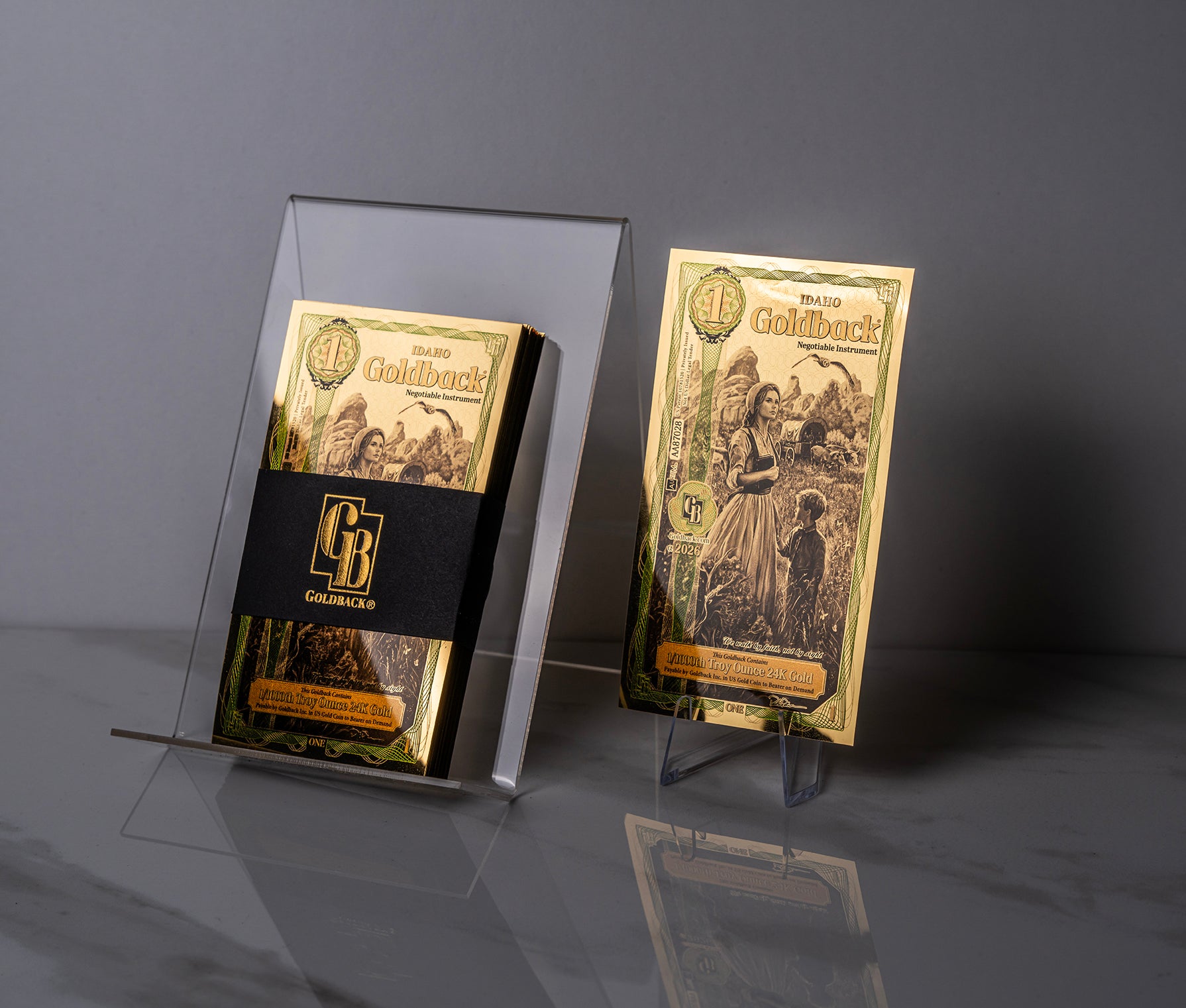 Idaho 1 Goldback, 1/1000 troy ounce 24k gold (100 units, 100 face value total)