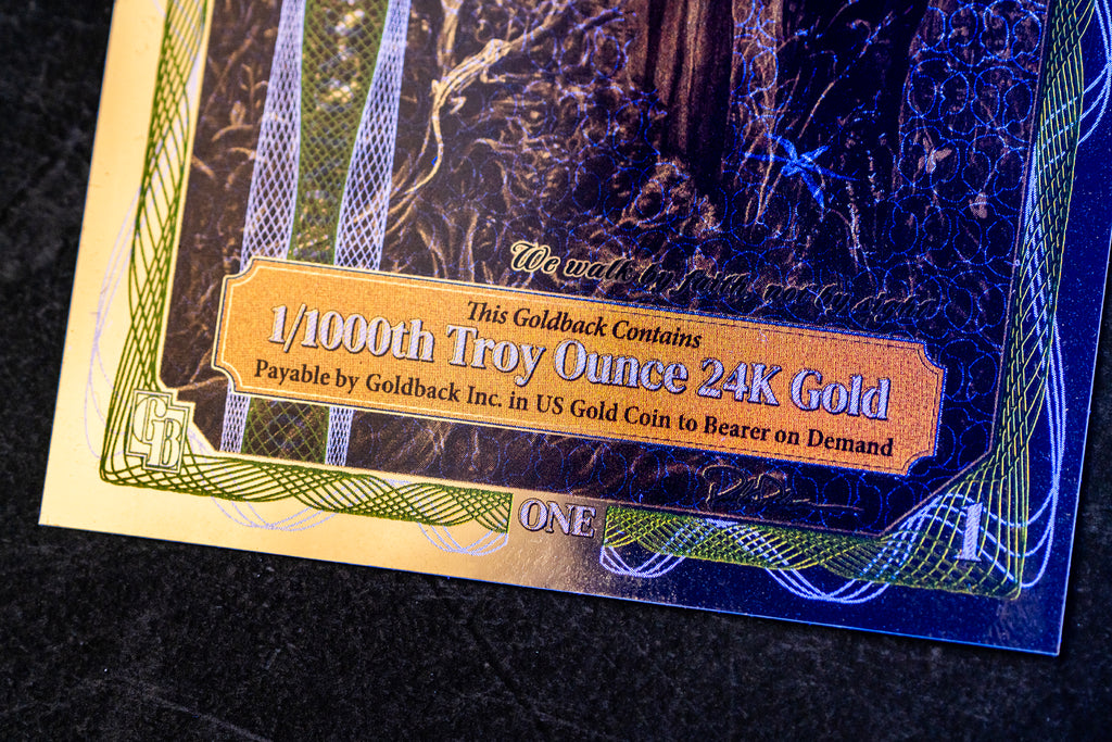 Idaho 1 Goldback, 1/1000 troy ounce 24k gold