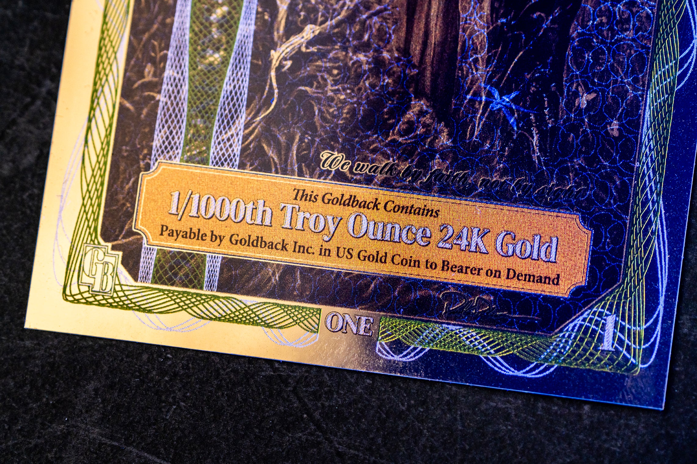 Idaho 1 Goldback, 1/1000 troy ounce 24k gold