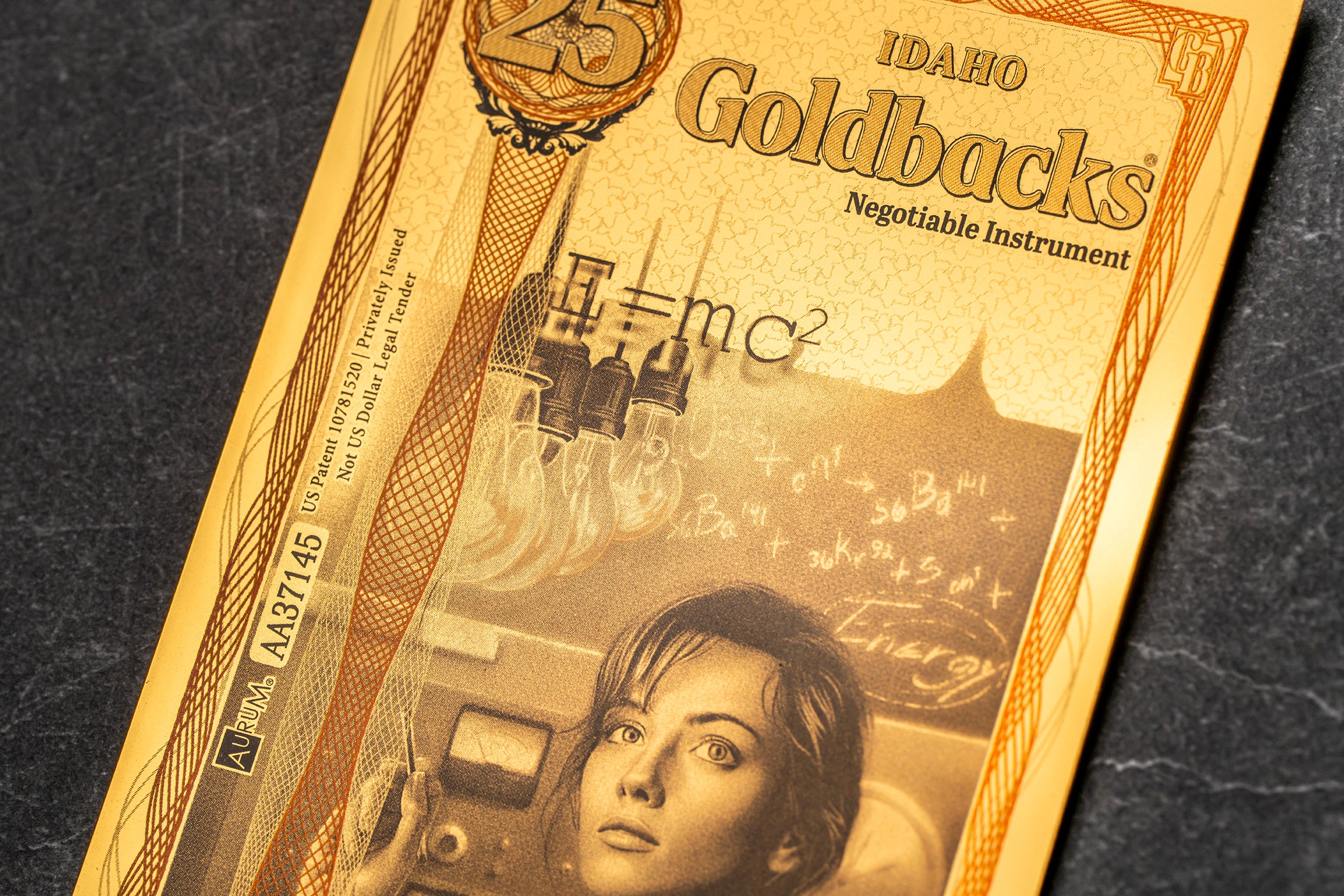 Idaho 25 Goldback, 1/40 troy ounce 24k gold