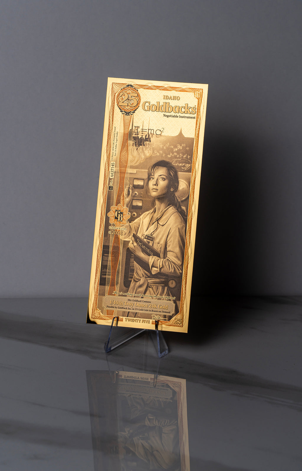 Idaho 25 Goldback, 1/40 troy ounce 24k gold