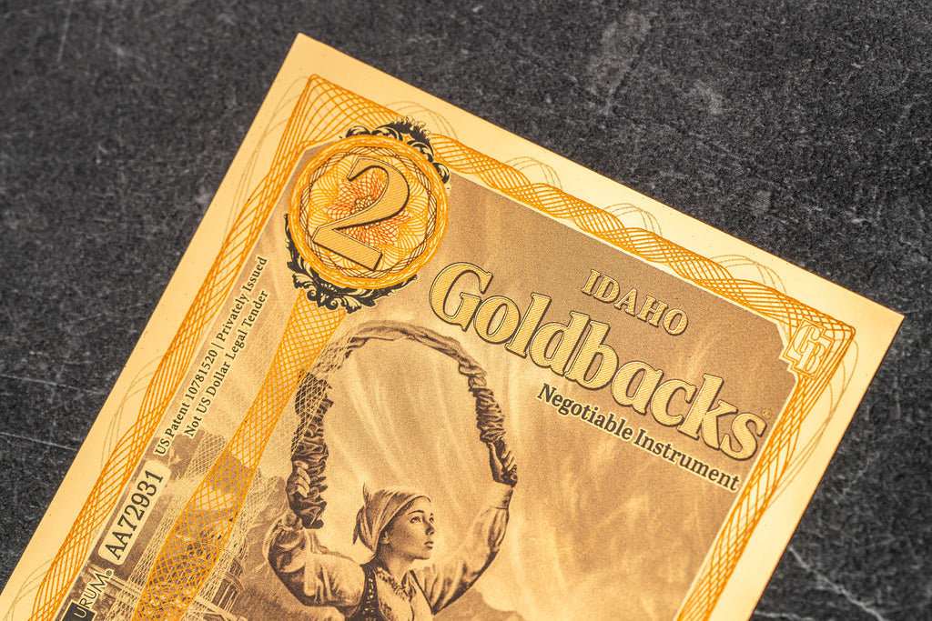 Idaho 2 Goldback, 1/500 troy ounce 24k gold