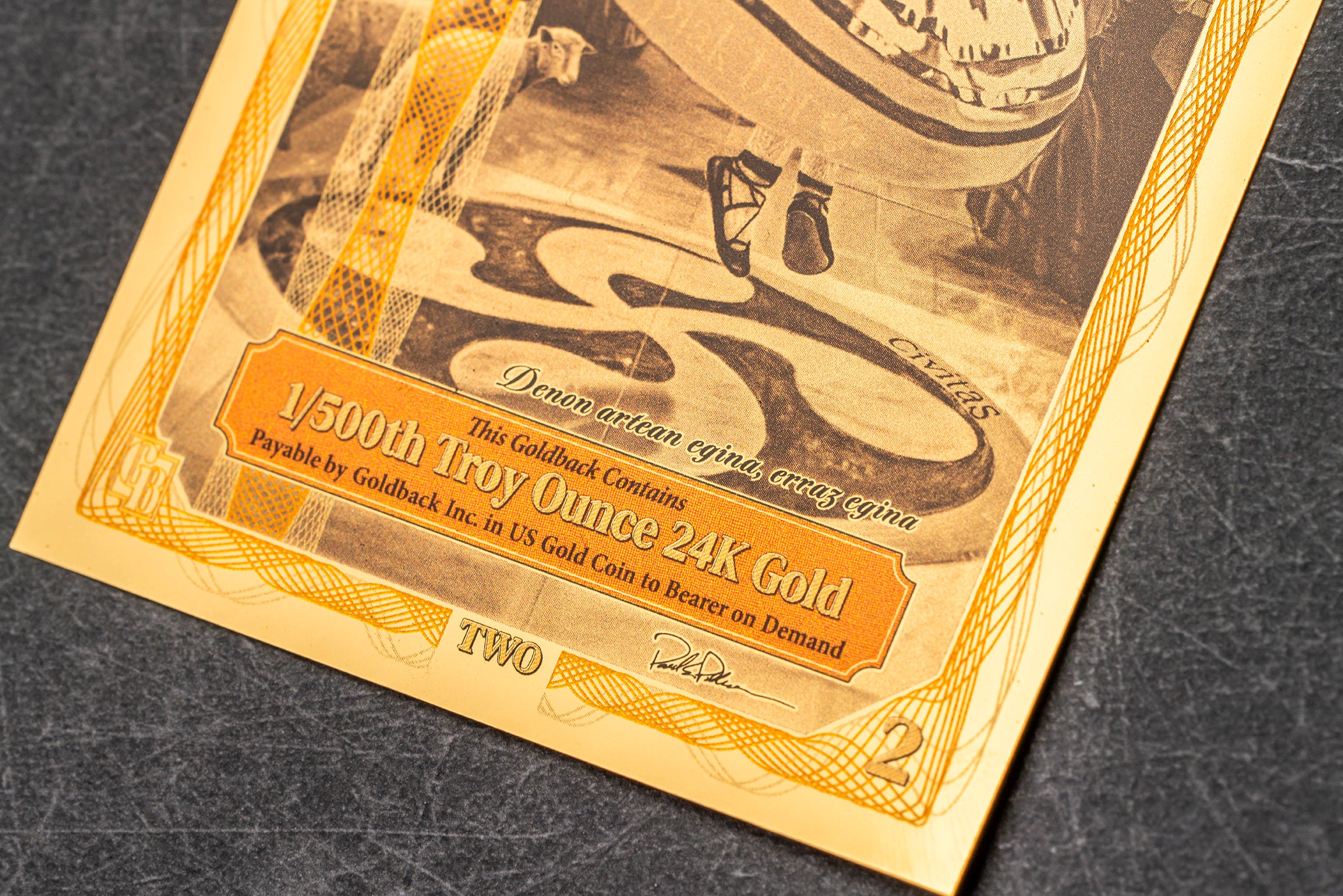 Idaho 2 Goldback, 1/500 troy ounce 24k gold