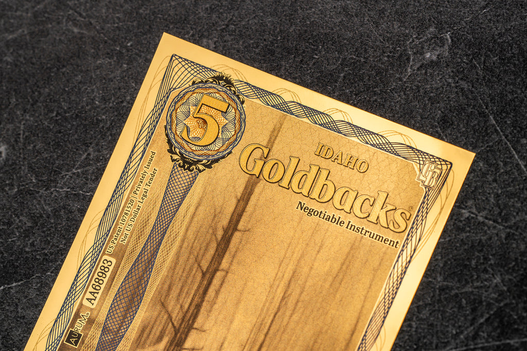Idaho 5 Goldback, 1/200 troy ounce 24k gold