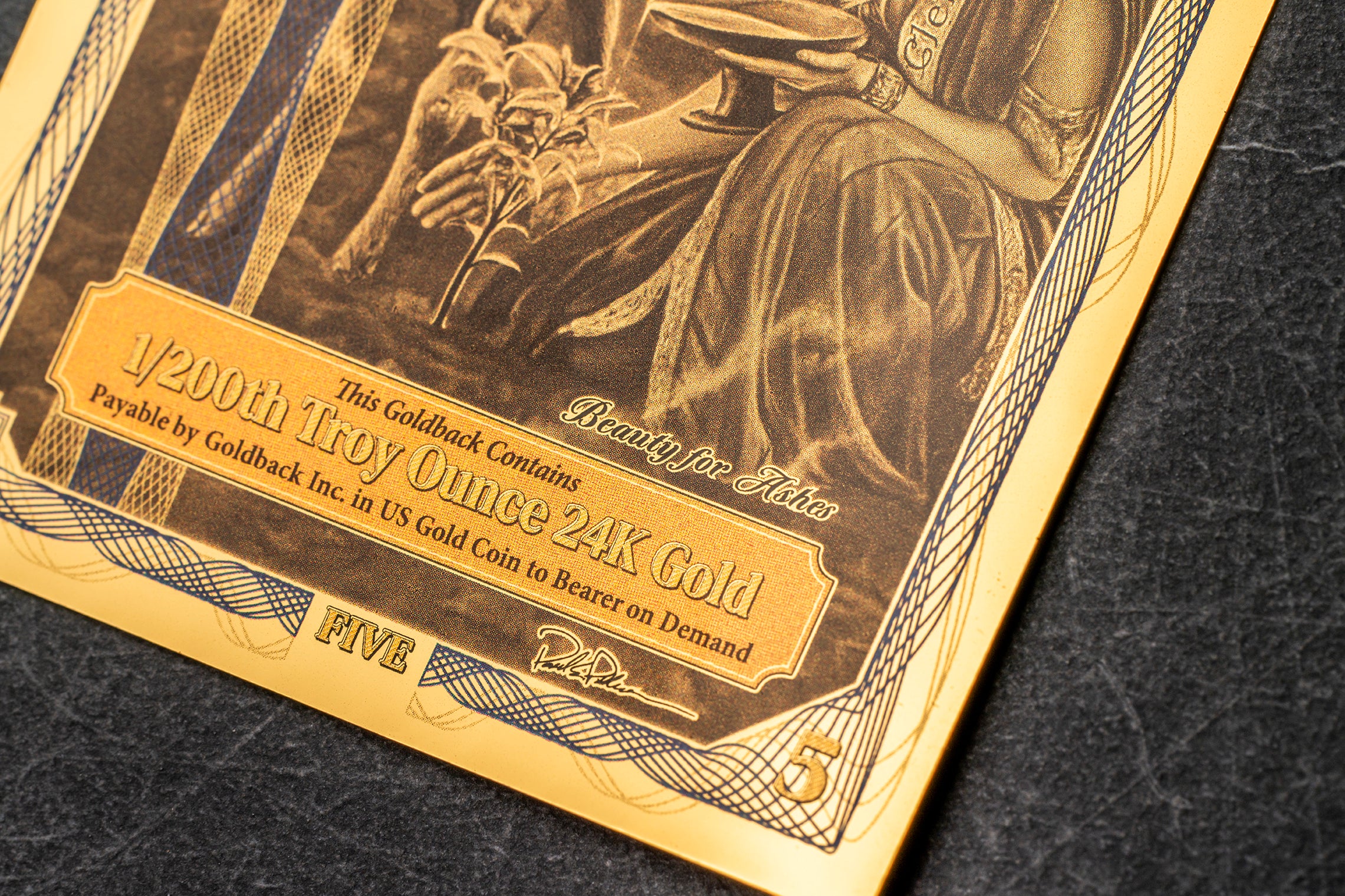 Idaho 5 Goldback, 1/200 troy ounce 24k gold