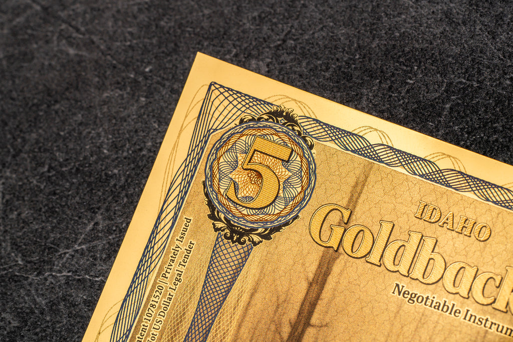 Idaho 5 Goldback, 1/200 troy ounce 24k gold