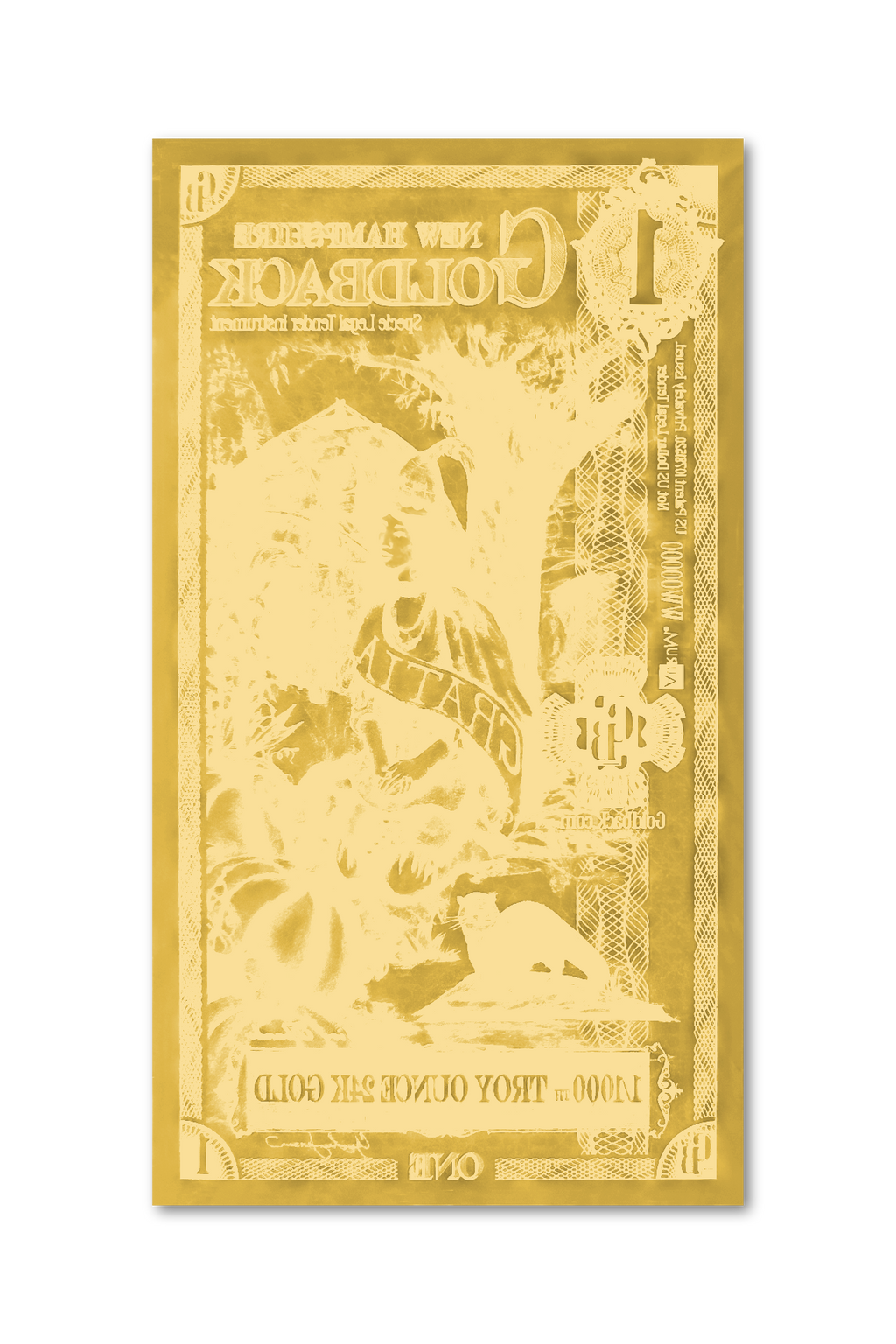 New Hampshire 1 Goldback (Classic Artwork)