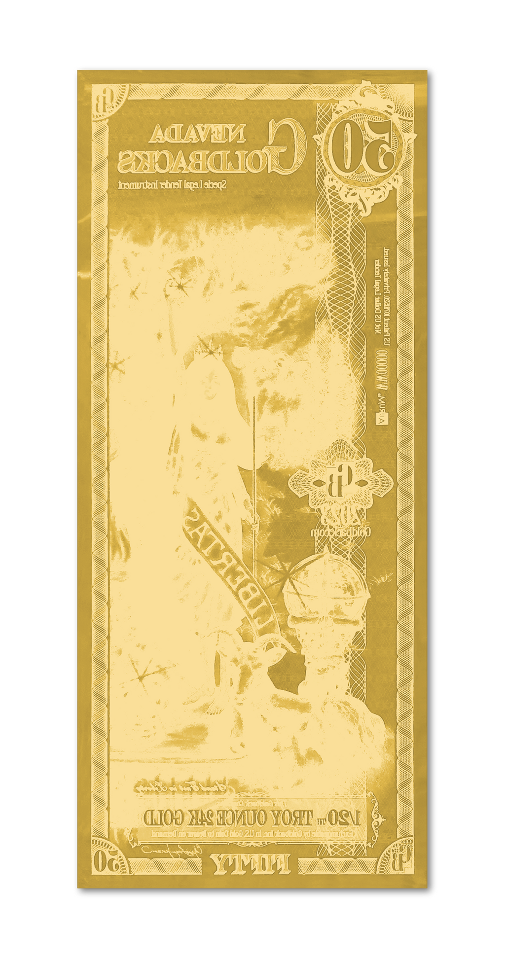 Nevada 50 Goldback (Classic Artwork), 1/20 troy ounce 24k gold