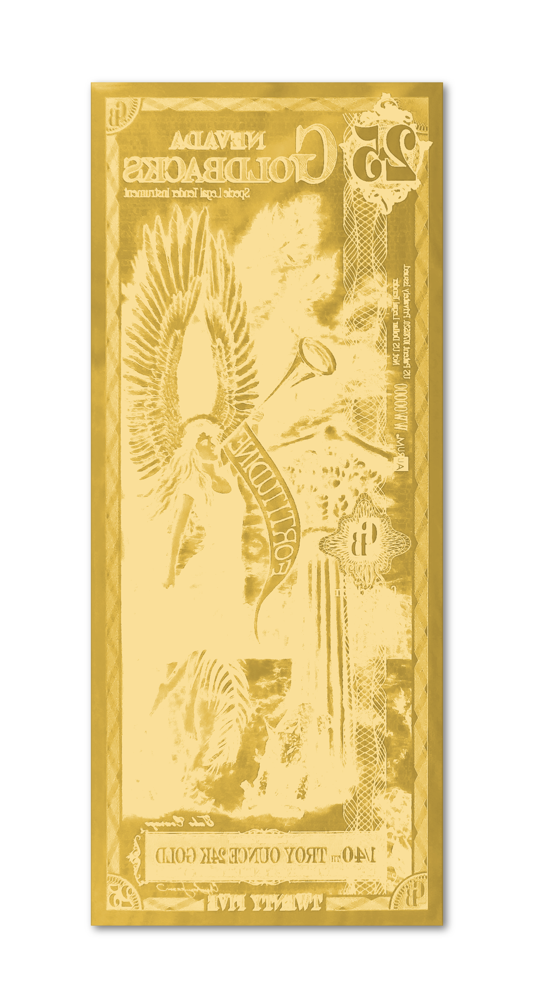 Nevada 25 Goldback (Classic Artwork), 1/40 troy ounce 24k gold
