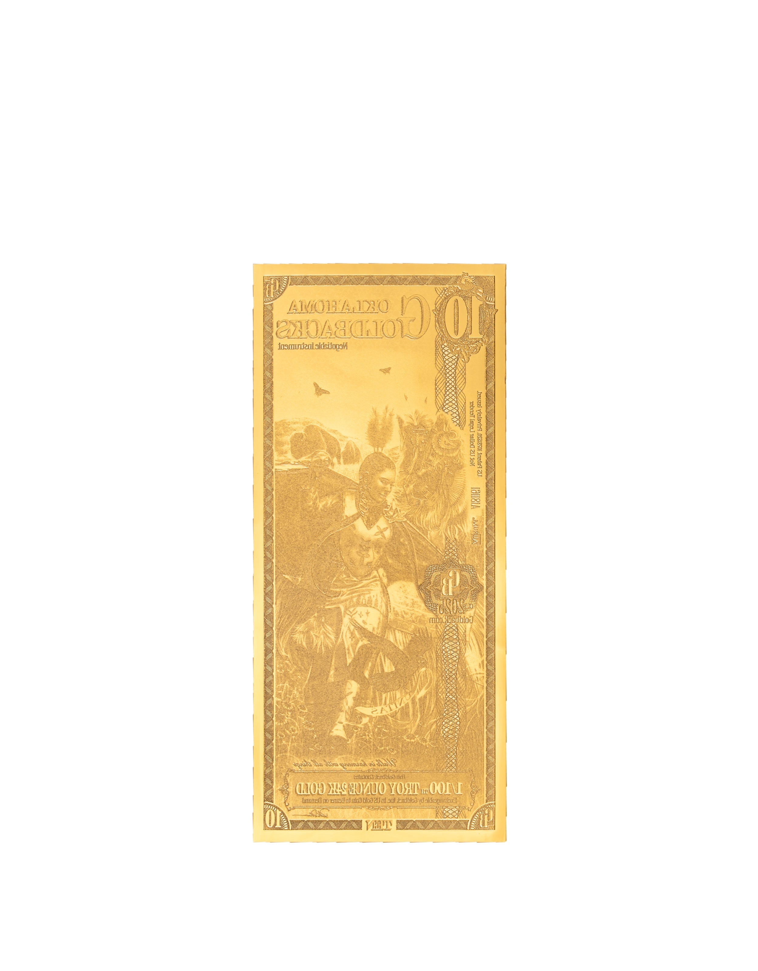 Oklahoma 10 Goldback — back