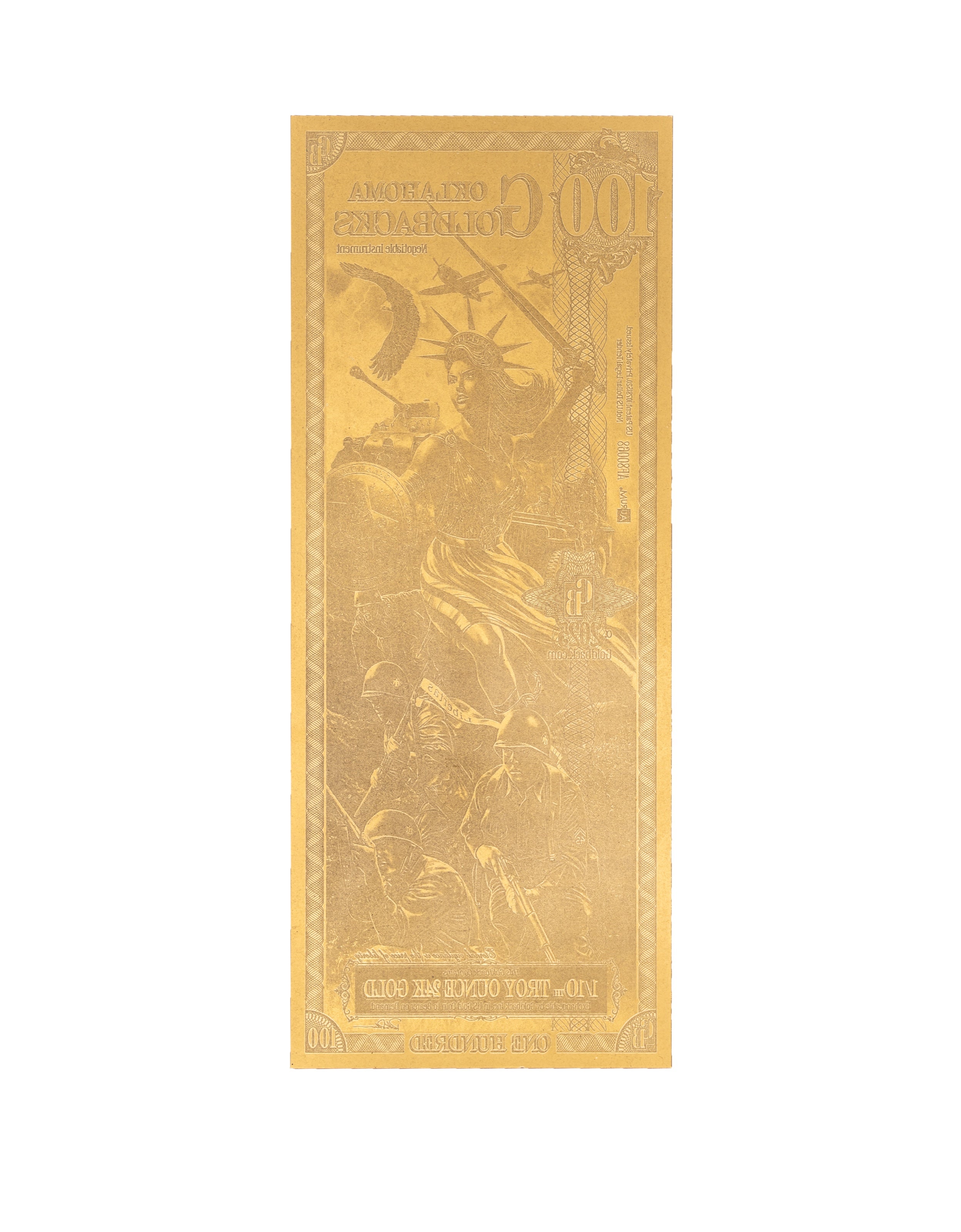 Oklahoma 100 Goldback — back