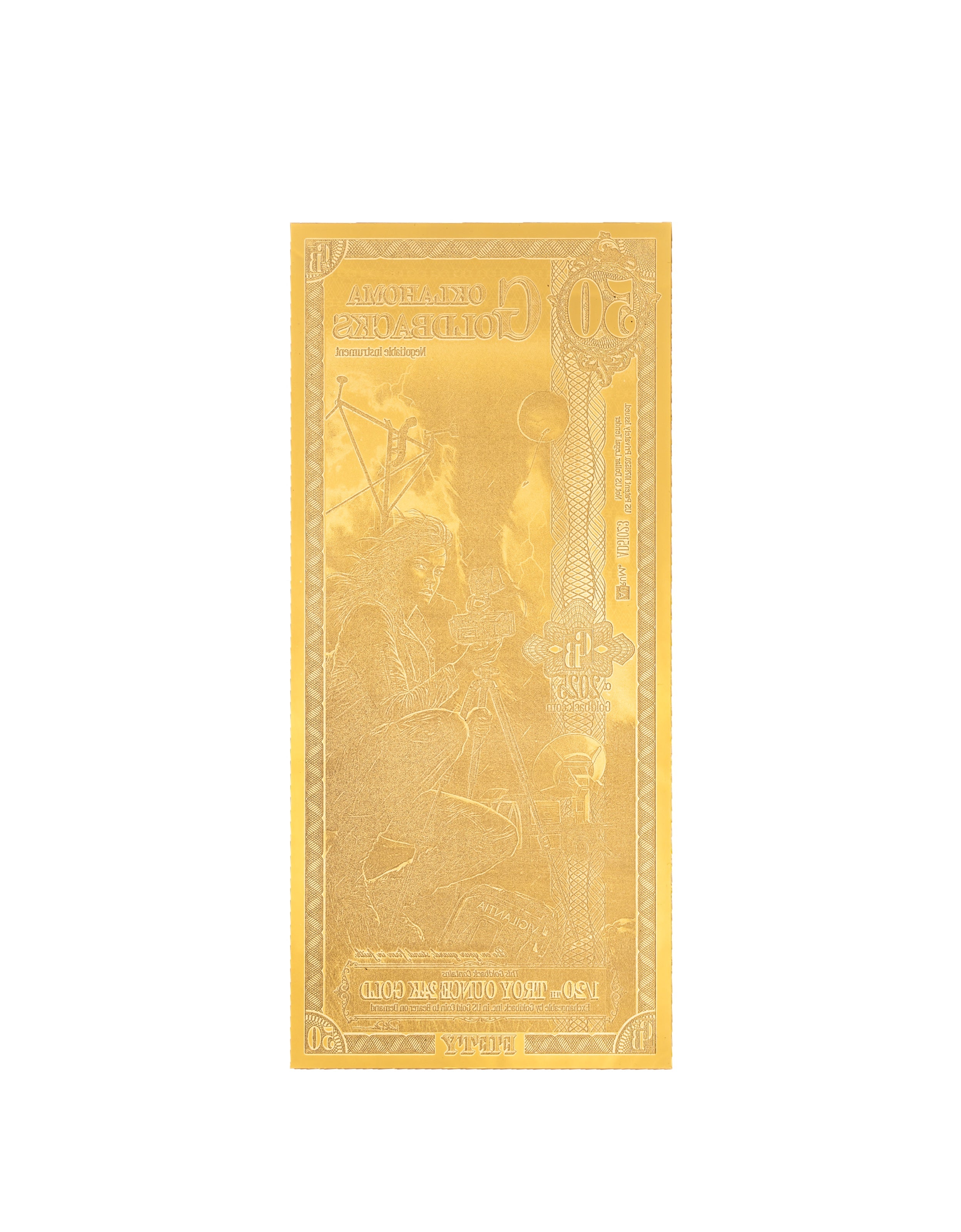 Oklahoma 50 Goldback — back