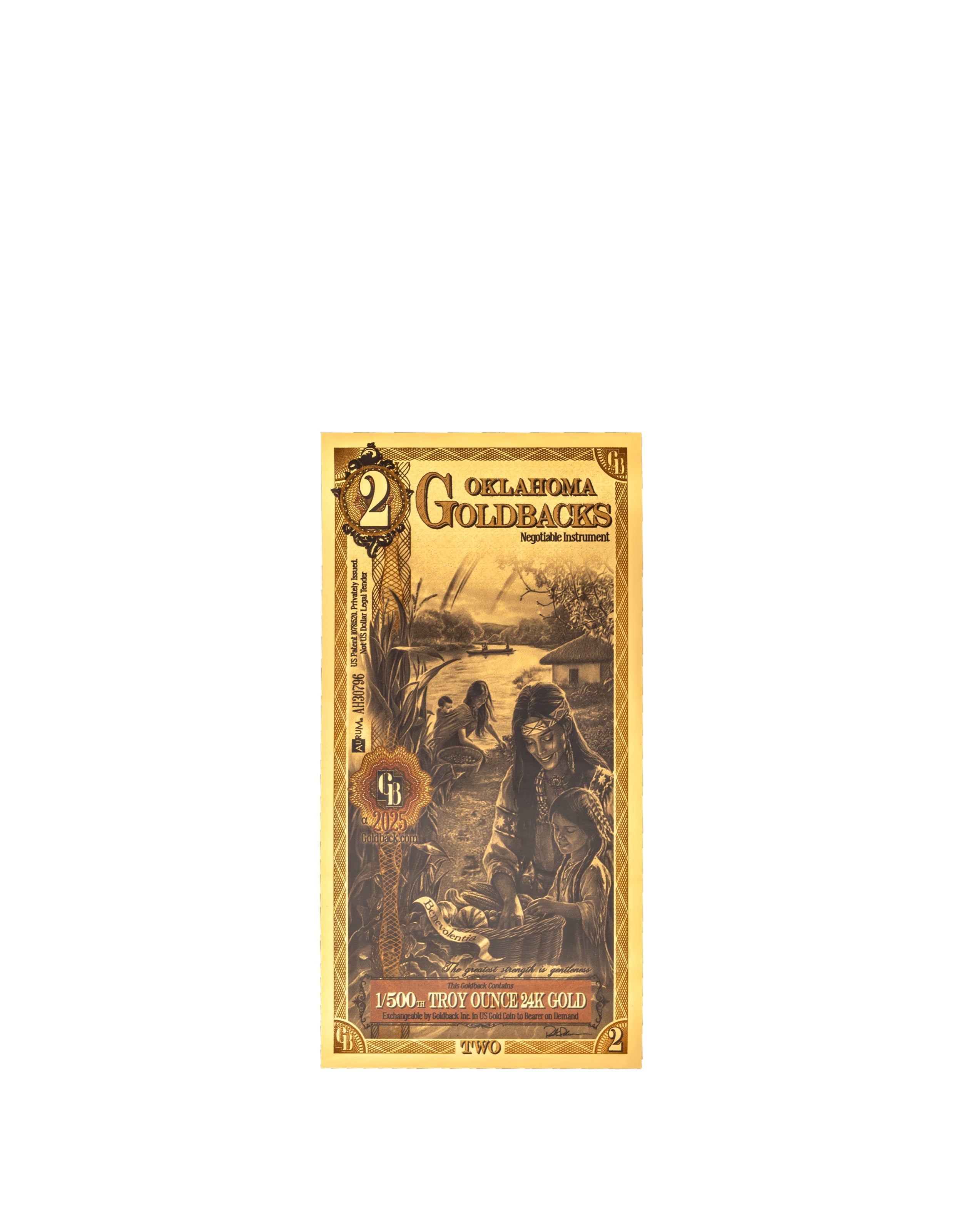Oklahoma 2 Goldback — front