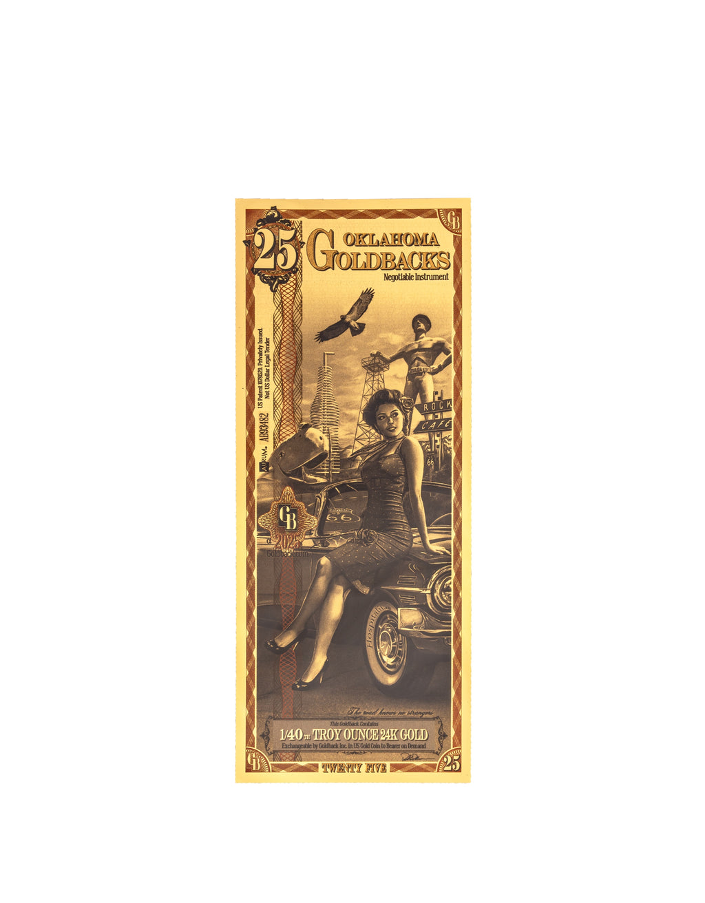Oklahoma 25 Goldback — front