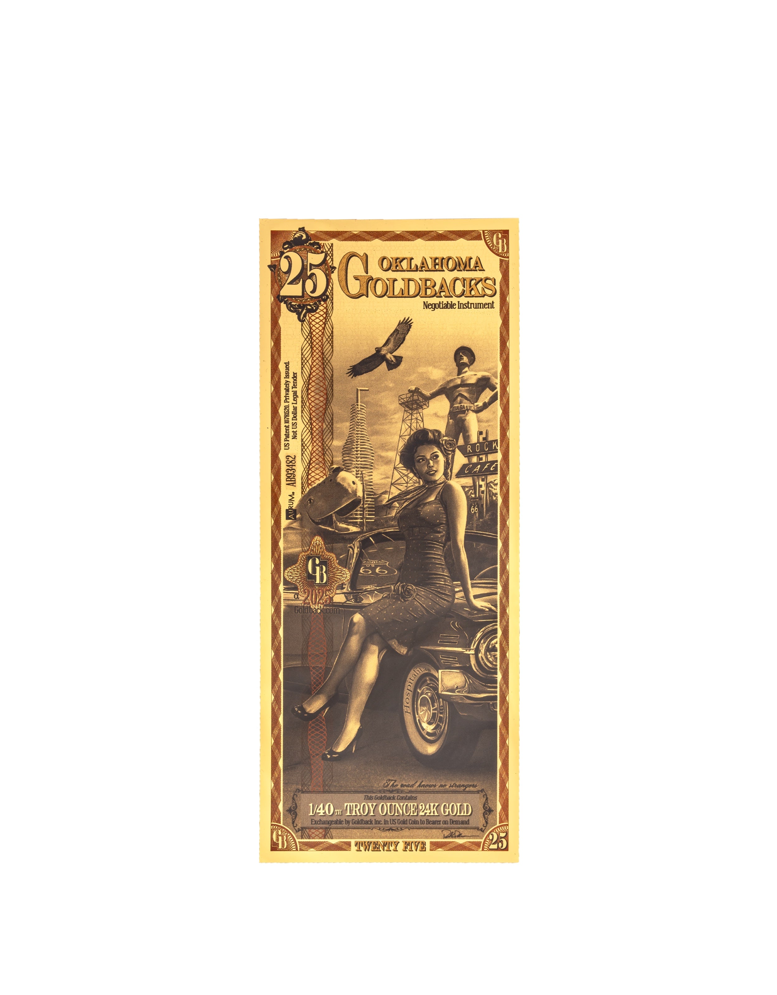 Oklahoma 25 Goldback — front