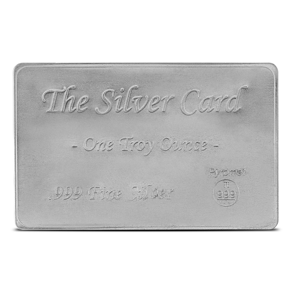 1 oz Pyromet Silver Card front with engravings