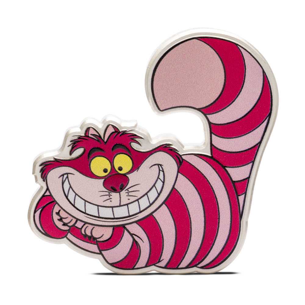 2025 2 oz Proof Colorized Niue Silver Disney Alice in Wonderland Cheshire Cat Coin obverse