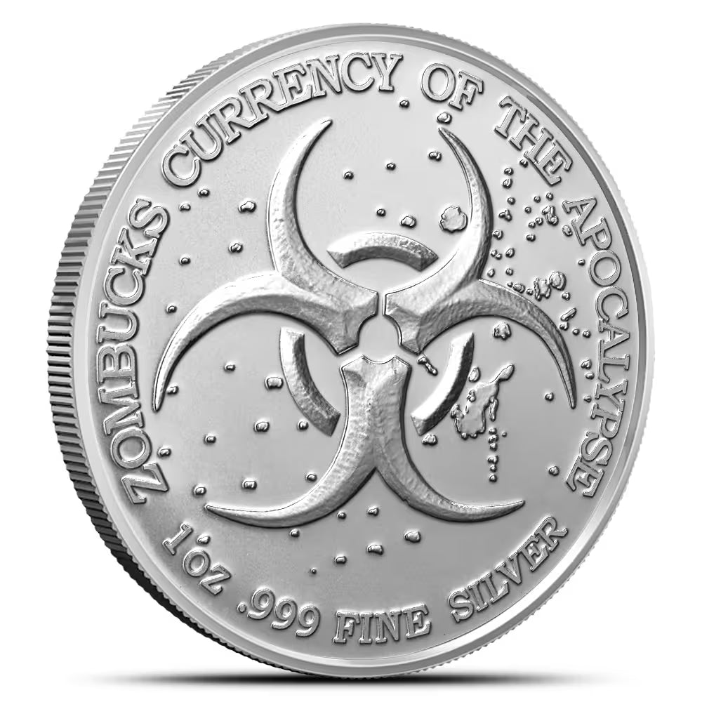 1 oz Zombucks World Libertattered Silver Round (New)
