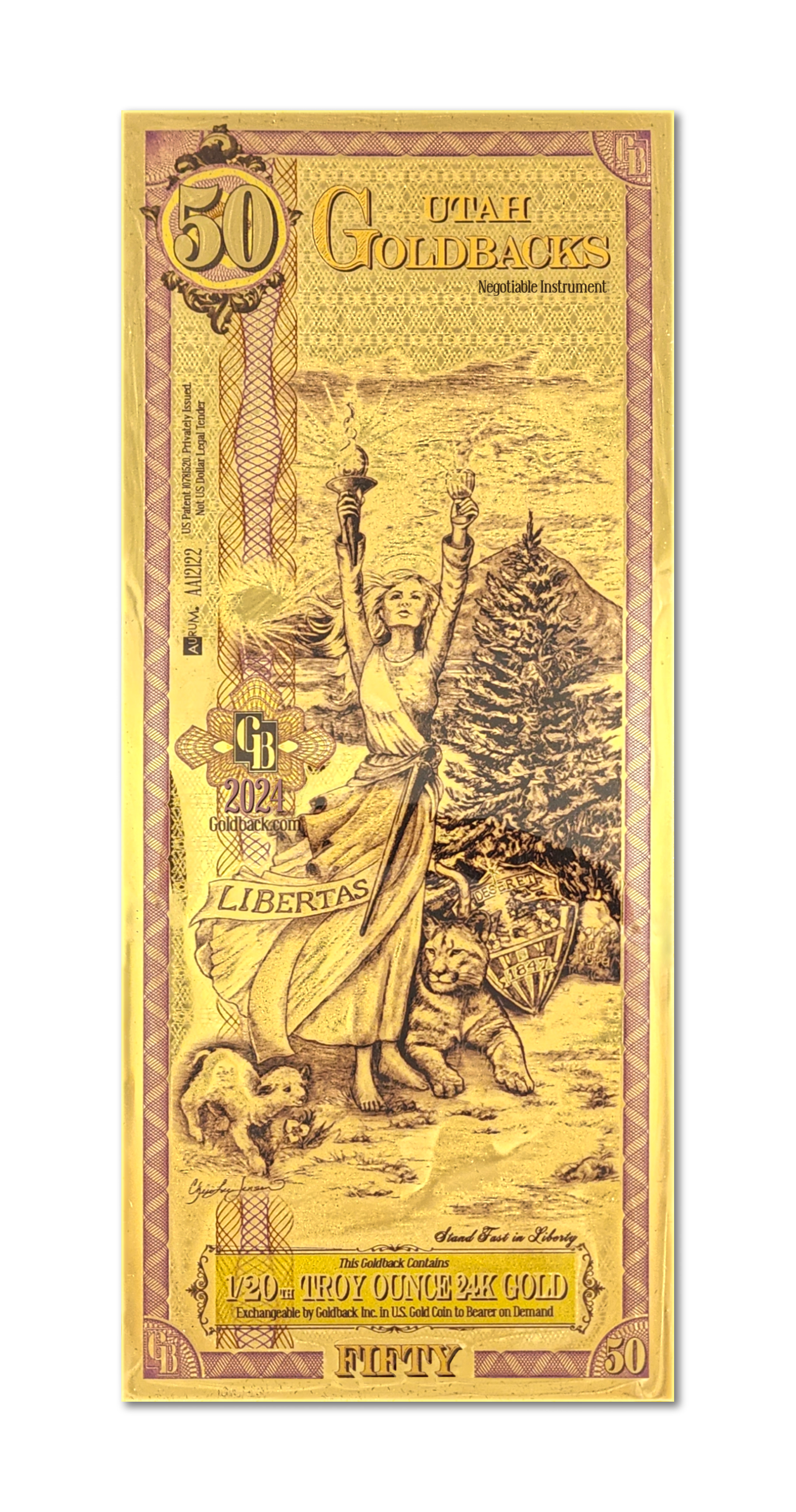 Utah 50 Goldback (Classic Artwork) — front