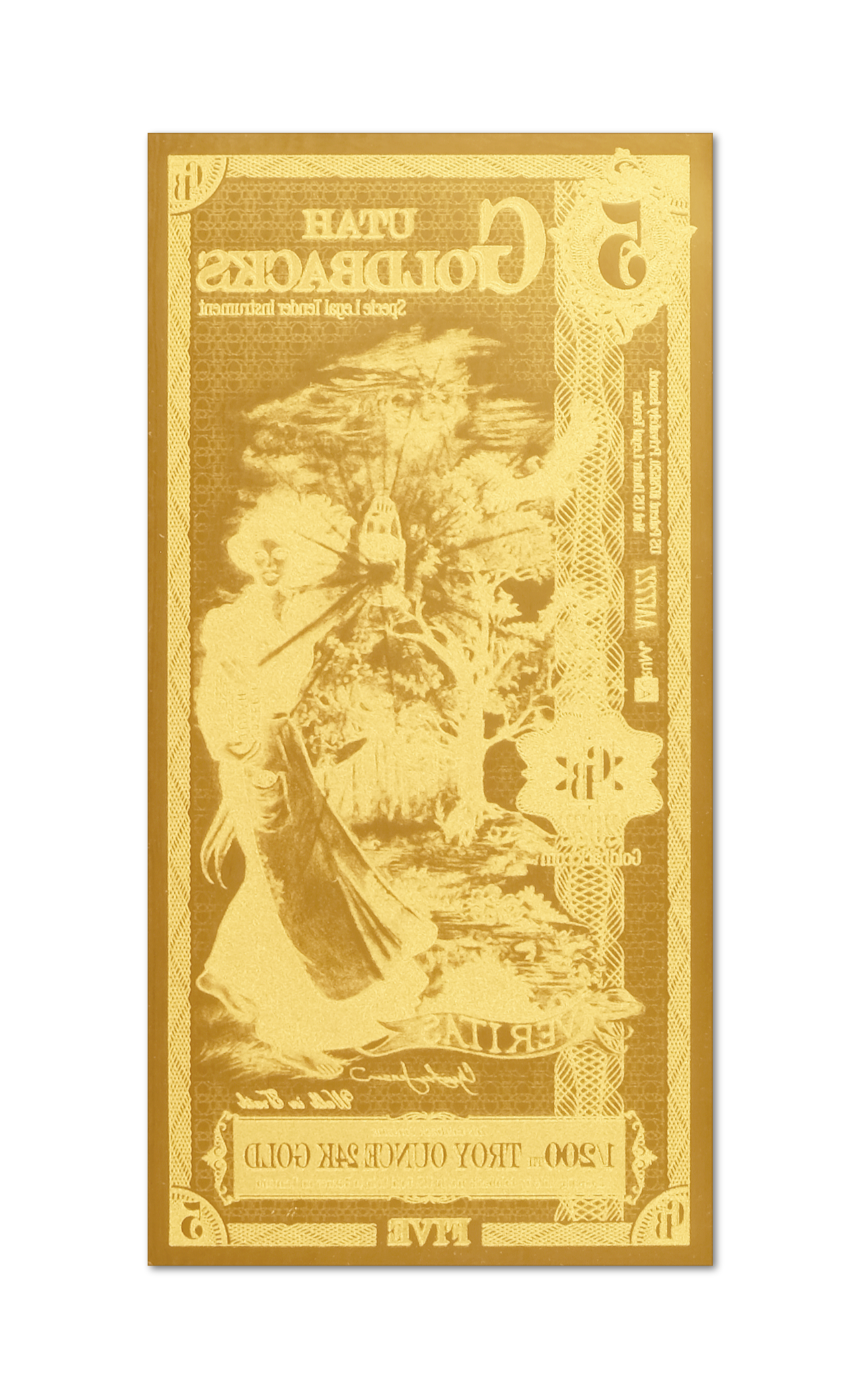 Utah 5 Goldback (Classic Artwork) — back