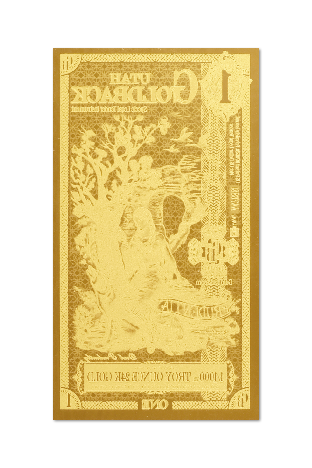 Utah 1 Goldback (Classic Artwork) — back
