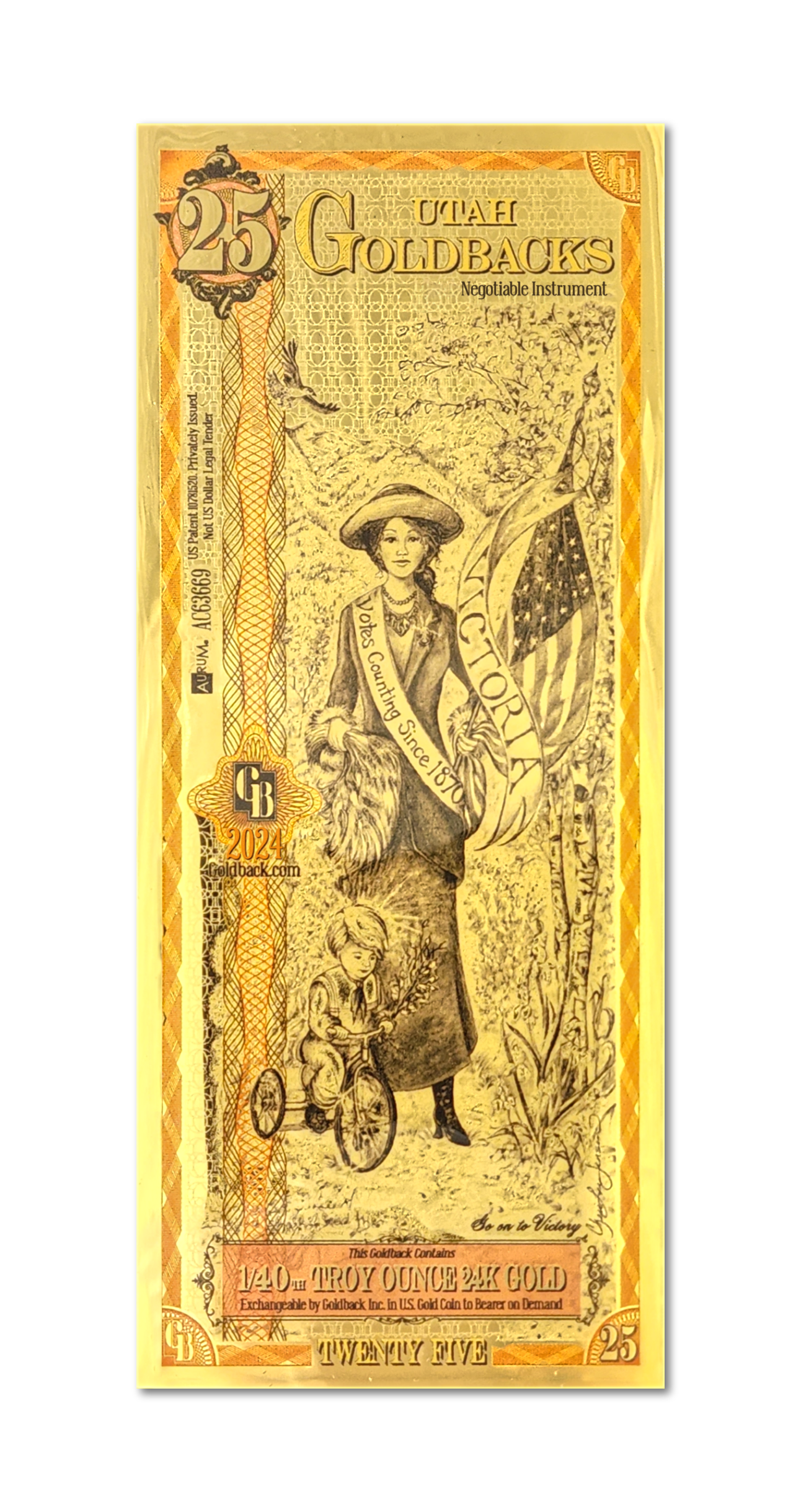 Utah 25 Goldback (Classic Artwork) — front