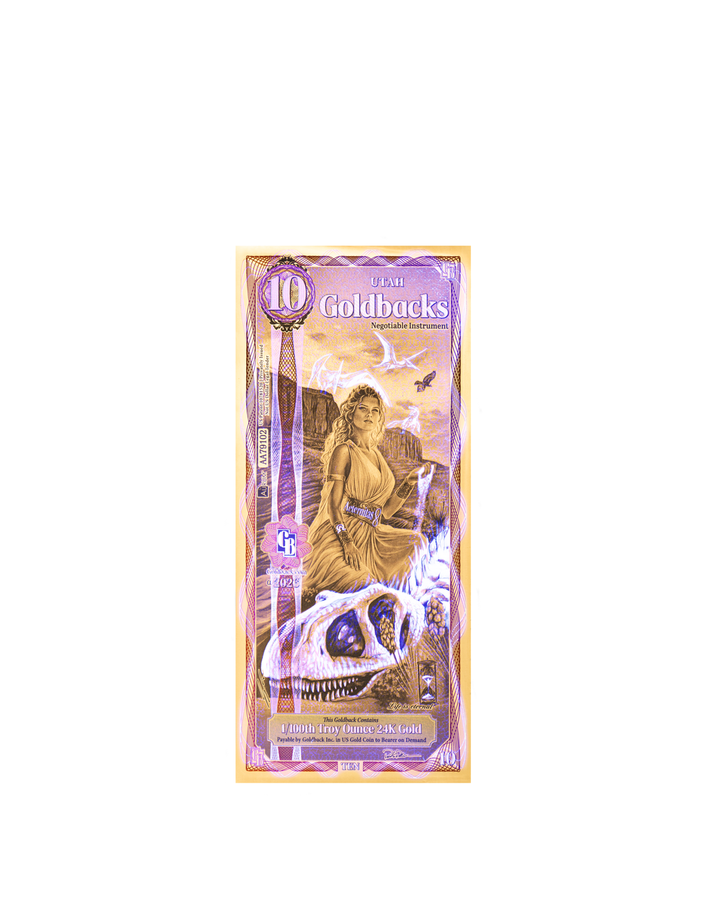 Utah 10 Goldback (Modern Artwork) — uv