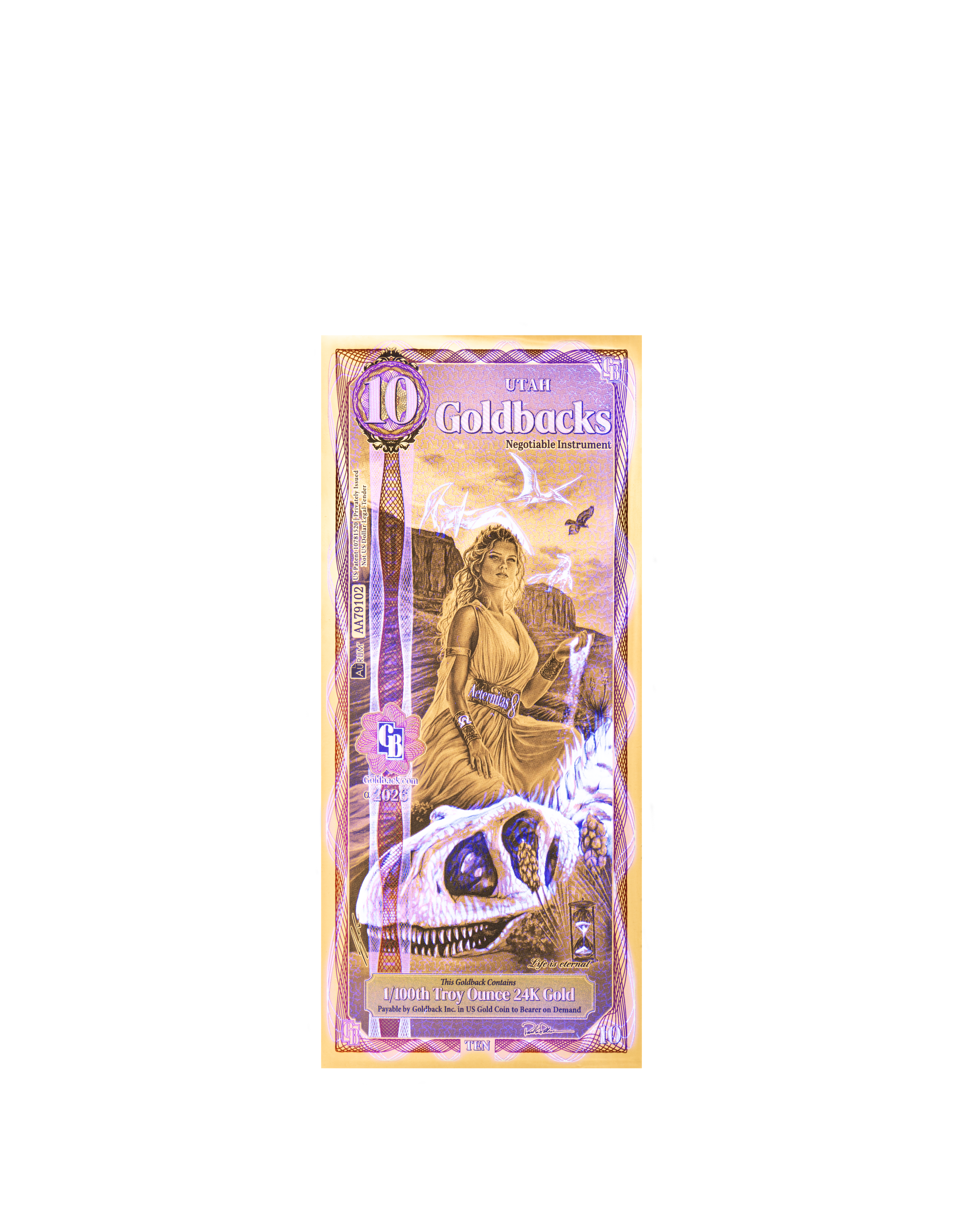 Utah 10 Goldback (Modern Artwork) — uv