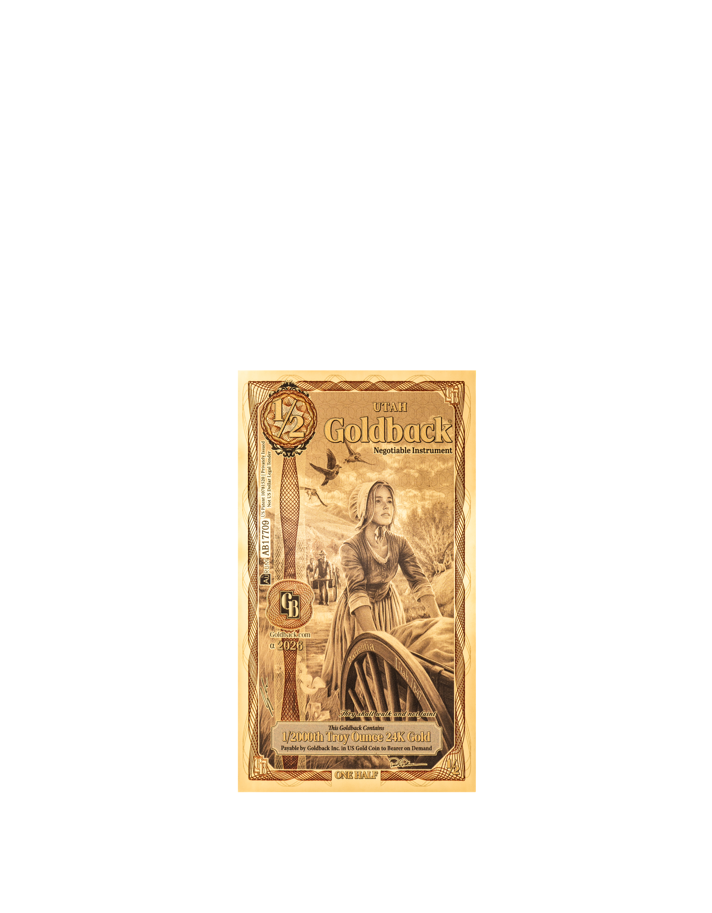 Utah 1/2 Goldback (Modern Artwork) — front