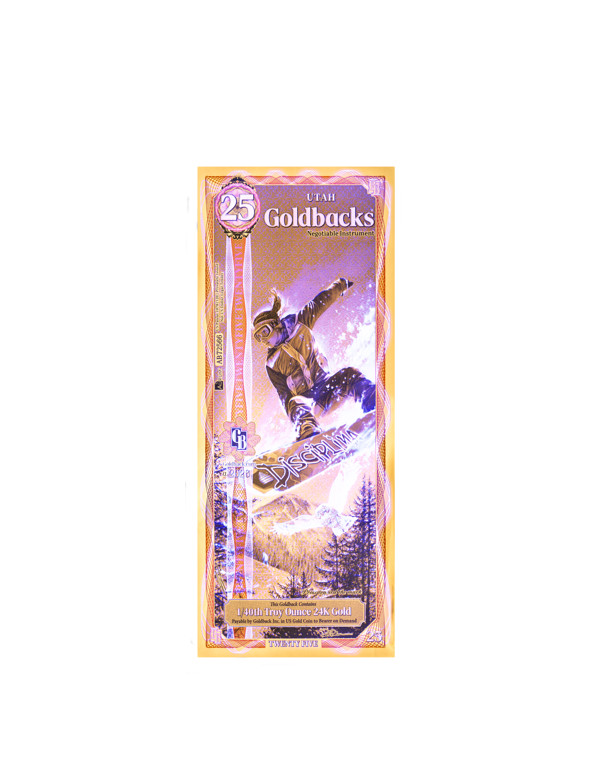 Utah 25 Goldback (Modern Artwork) — uv