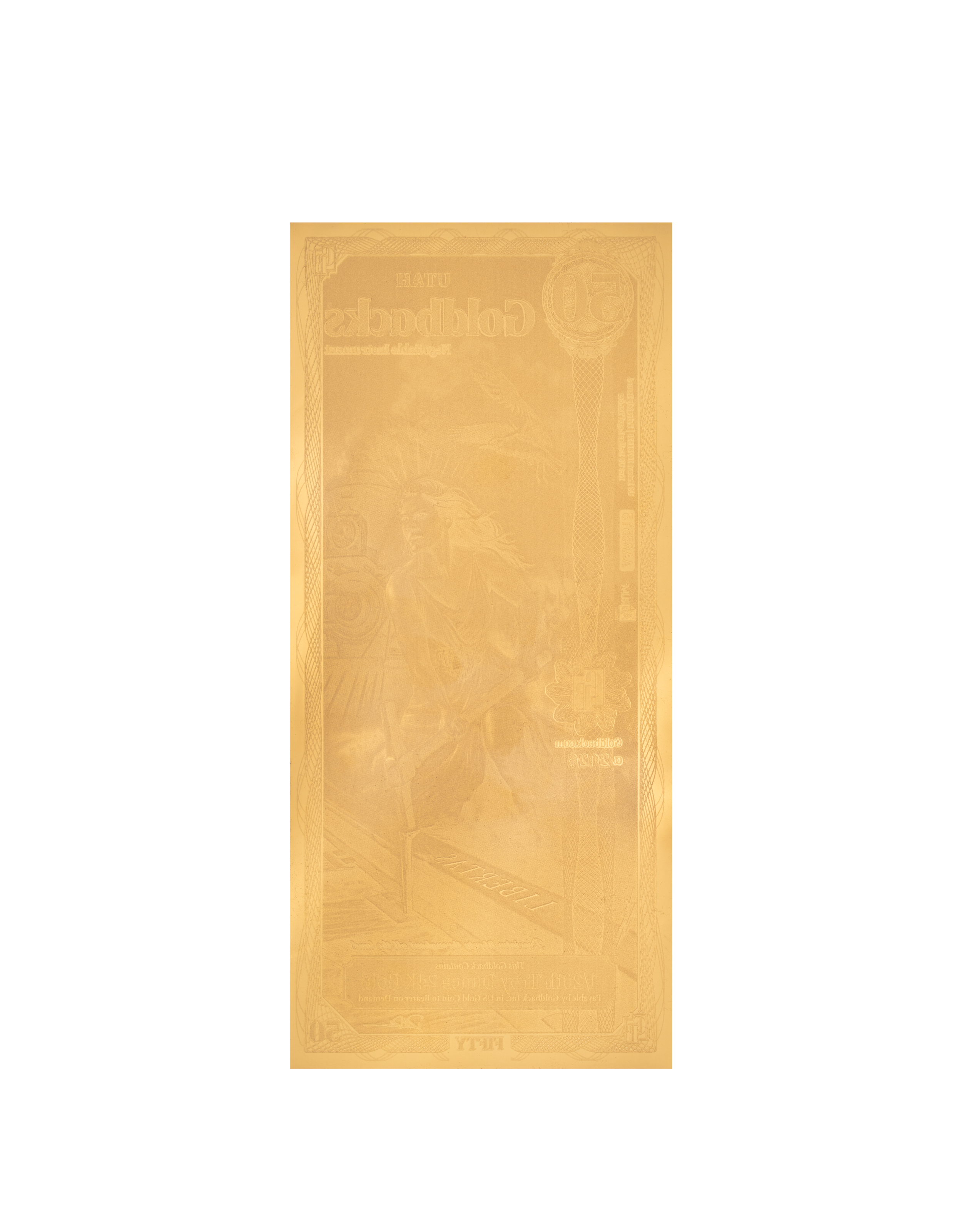 Utah 50 Goldback (Modern Artwork) — back