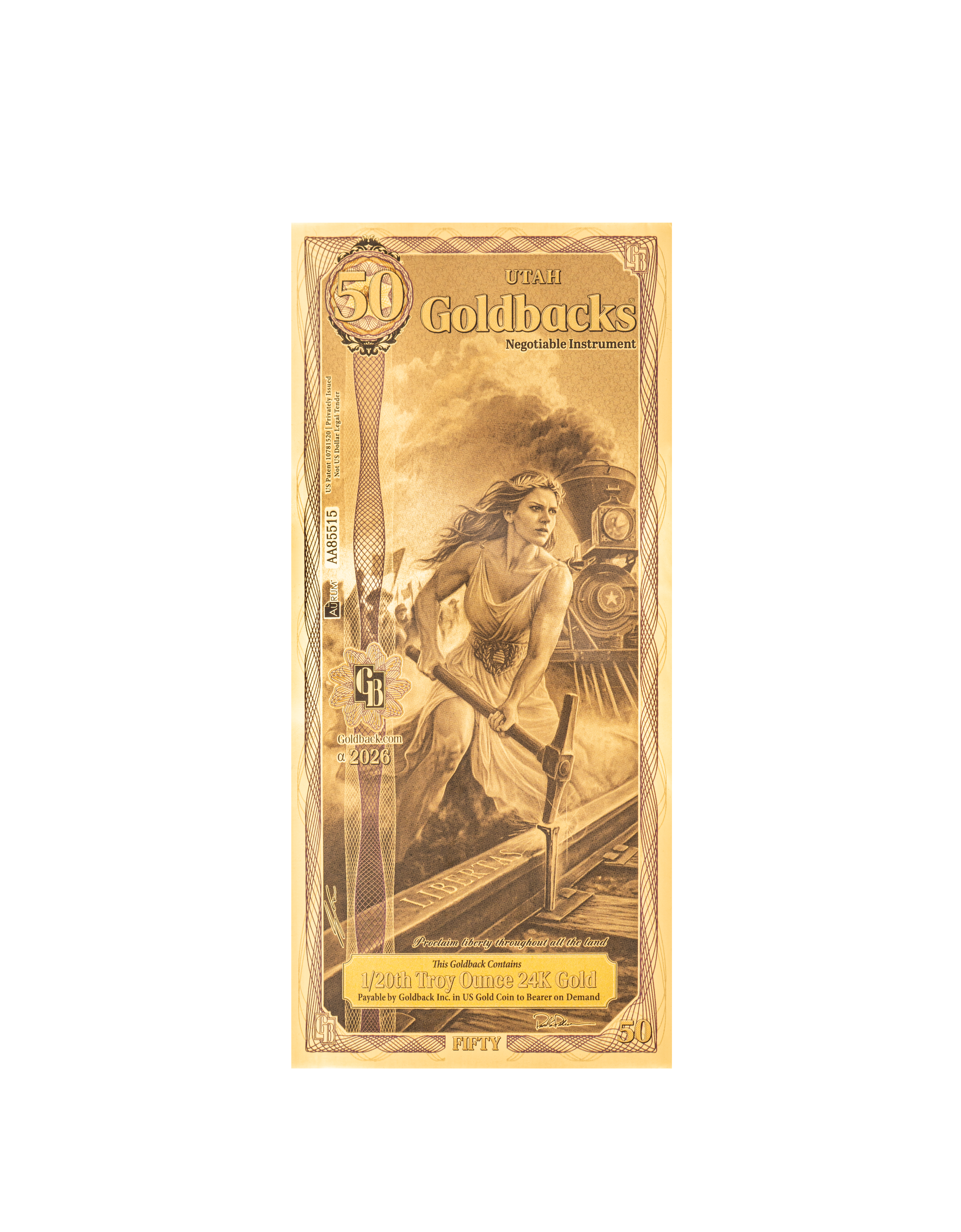 Utah 50 Goldback (Modern Artwork) — front