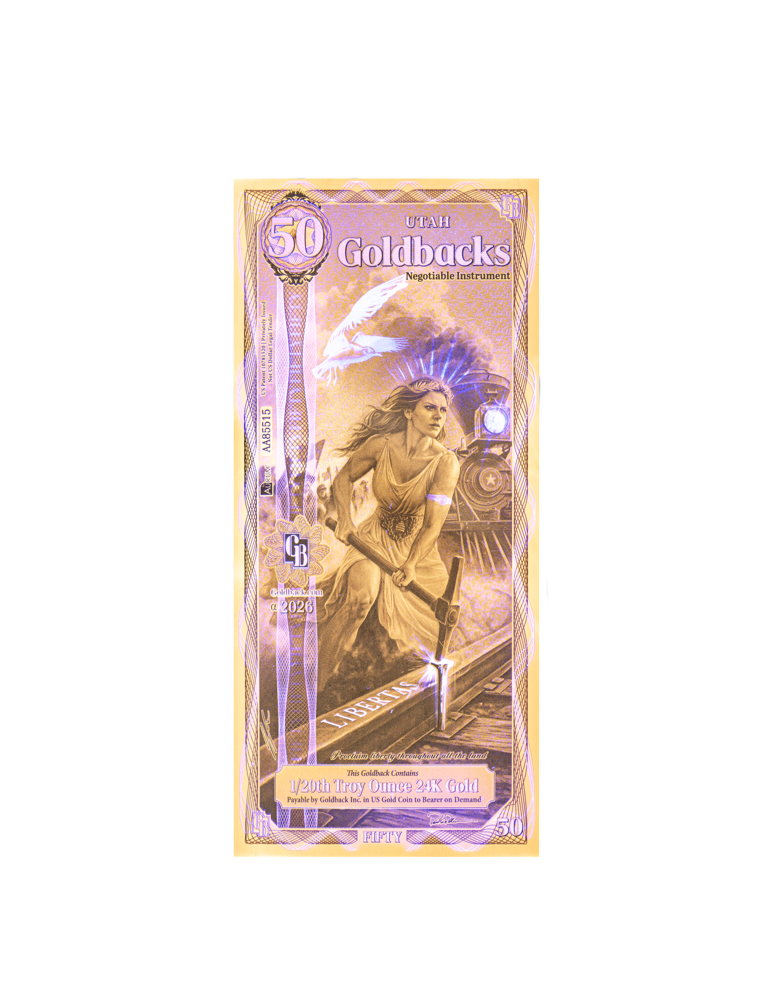 Utah 50 Goldback (Modern Artwork) — uv