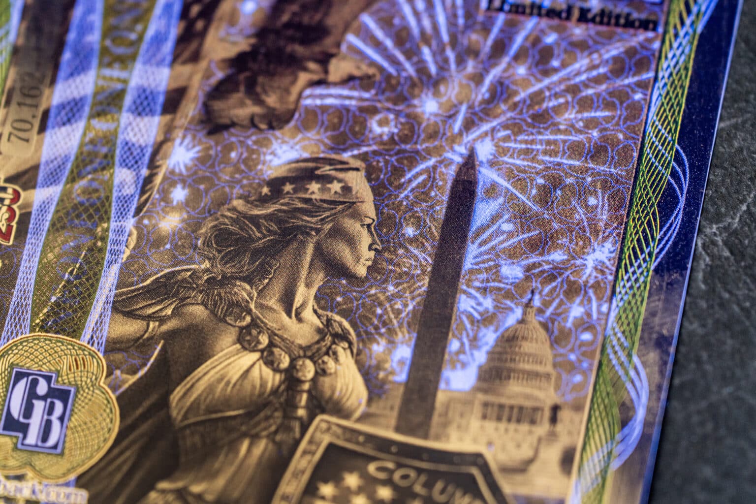 Washington, D.C. 1 Goldback Graded Colorized Edition PMG 70