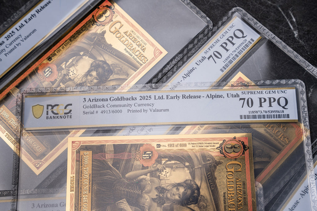 Arizona 3 Goldback LER graded studio