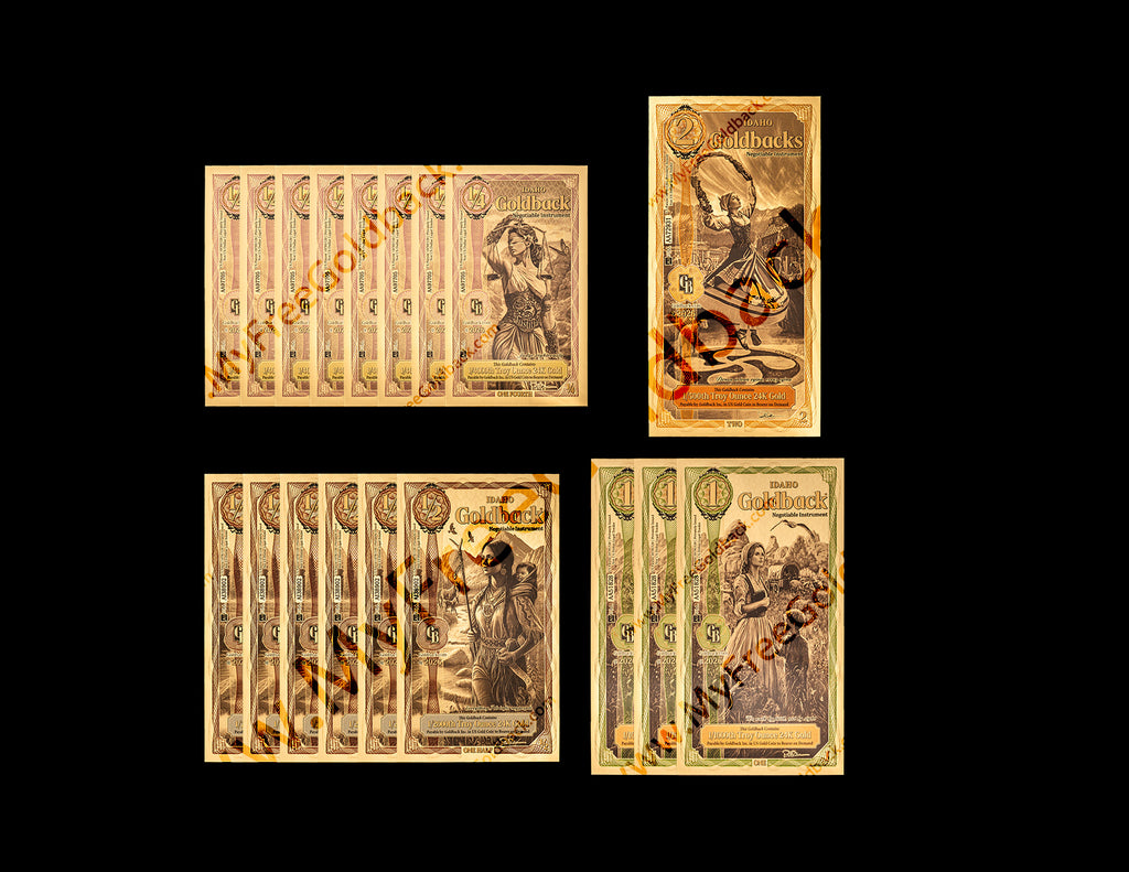 Idaho Goldbacks Mini Pack- 1/4, 1/2 ,1, 2 (10 Face Value)