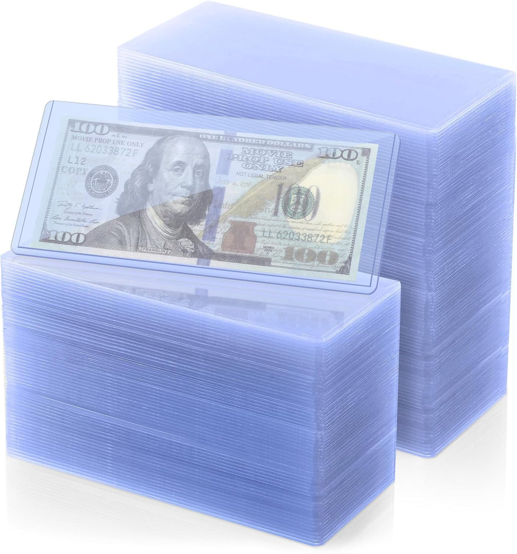 Molain 100-pack clear currency sleeves for Goldbacks and banknotes