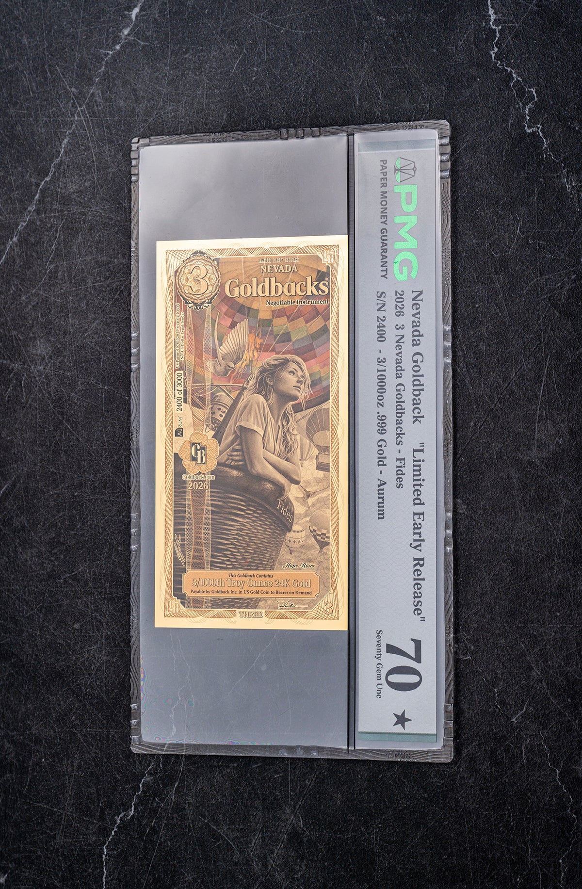 Limited Early Release Nevada 3 Goldback studio photo 14