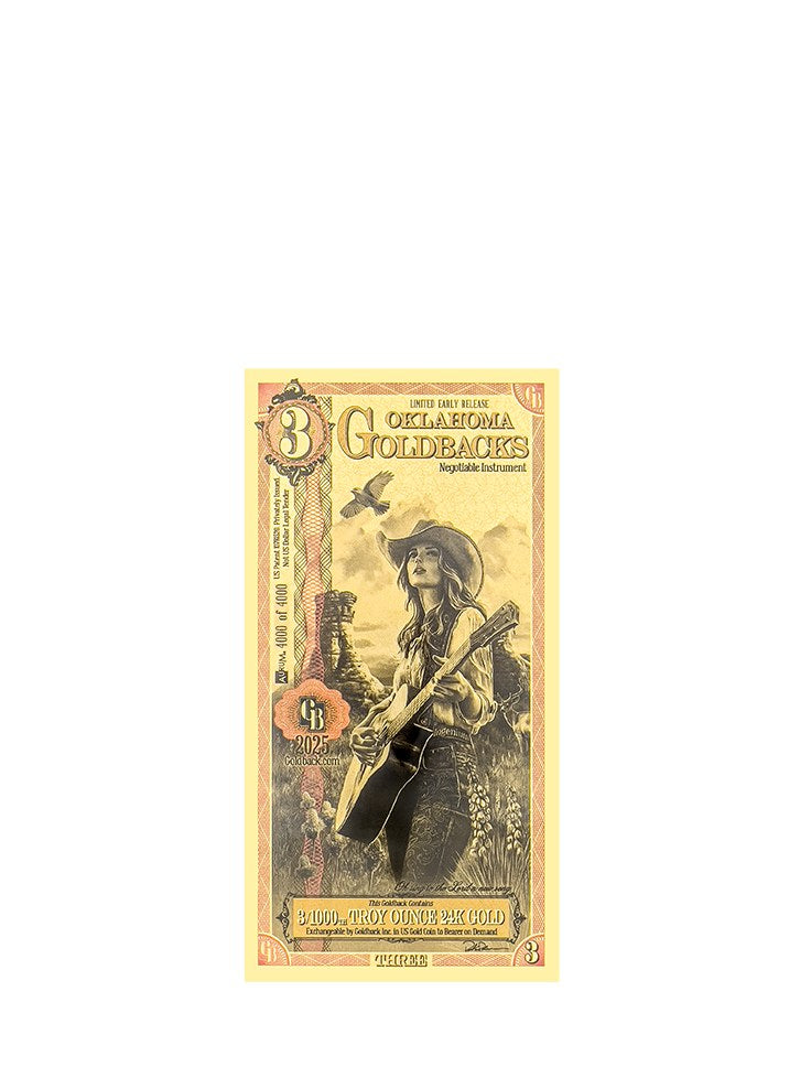 Oklahoma 3 Goldback LER front — Ingenium