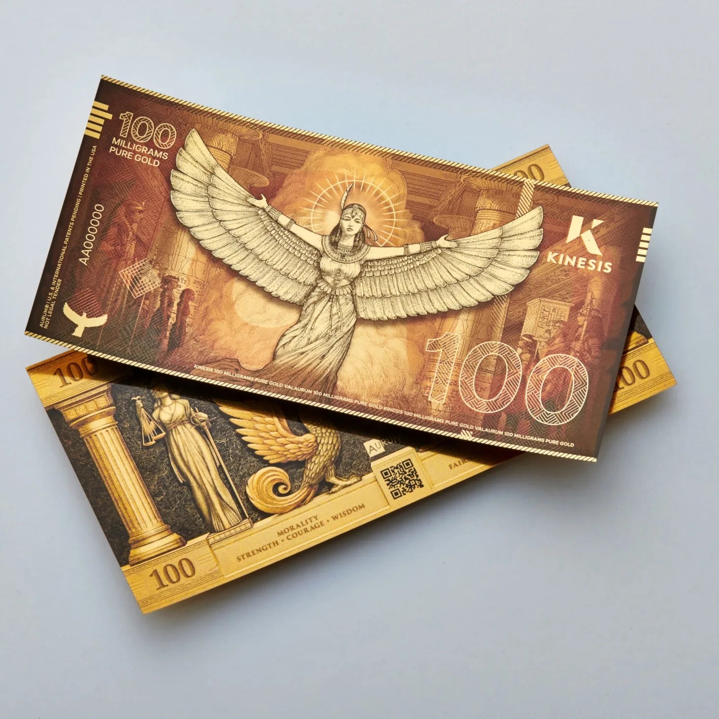 Kinesis FULL SET ALL (5) Five 24k Gold Bills- Aurum maker of Goldback