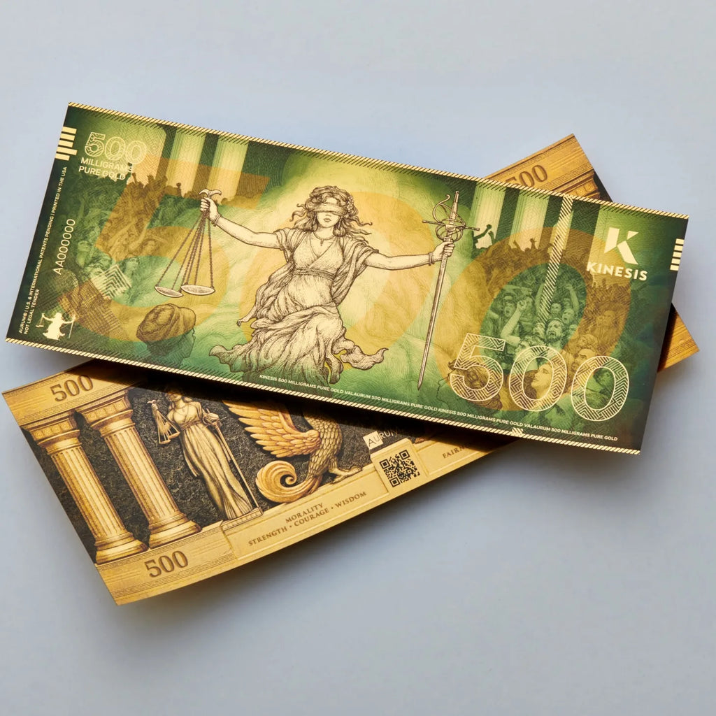 500mg Kinesis Themis 24k Gold Bill- Aurum maker of Goldback