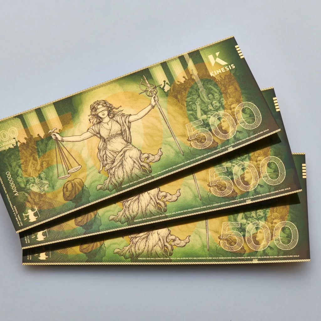 500mg Kinesis Themis 24k Gold Bill- Aurum maker of Goldback