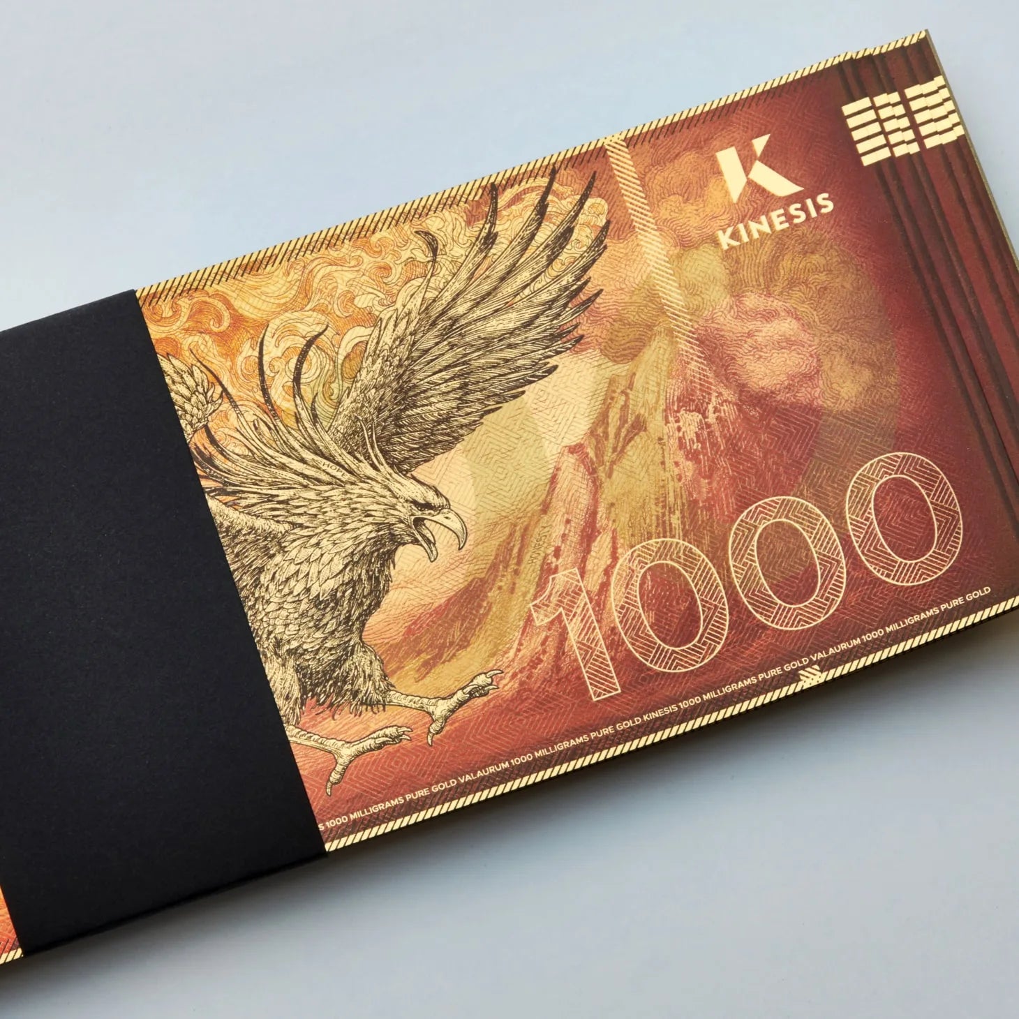 1000mg Kinesis Phoenix 24k Gold Bill- Aurum maker of Goldback